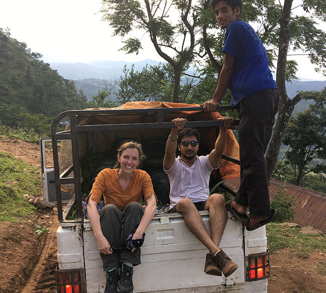 Aubrey in a Tea Truck in Nepal