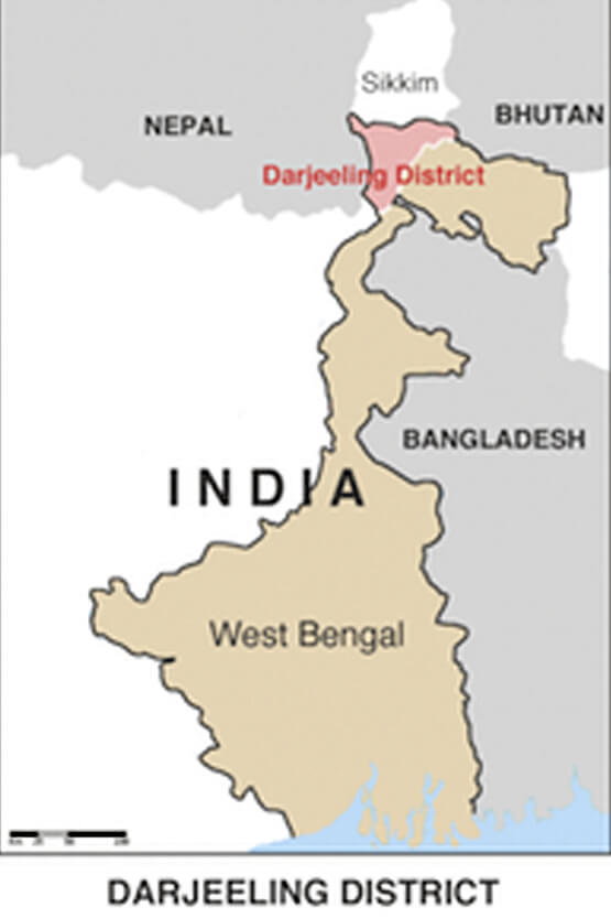 Map of Darjeeling District, India