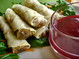Lapsang Spring Rolls with Sauce