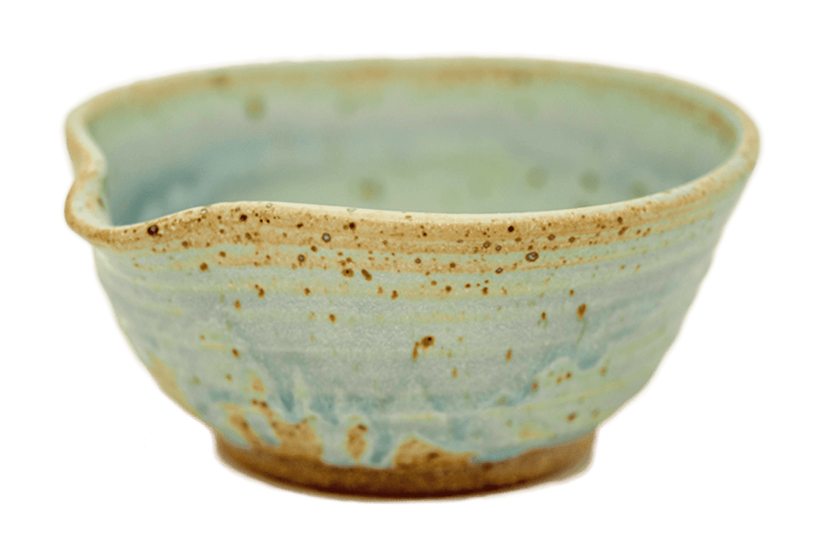 Ceramic matcha bowl with pouring spout