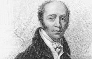 Black and white portrait engraving of the Earl of Grey
