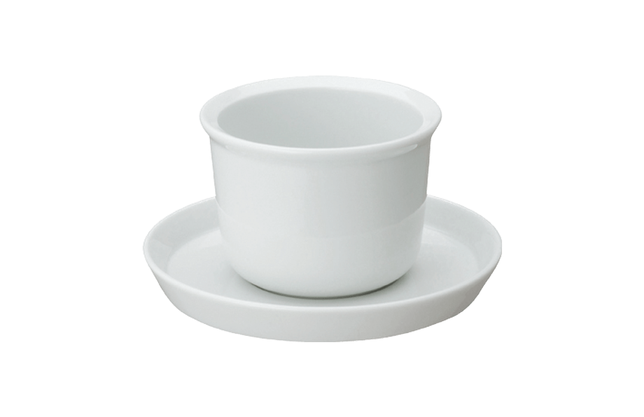White ceramic cup and saucer