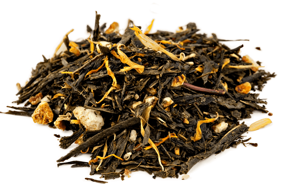 organic-citrus-ginger-green-tea-leaves