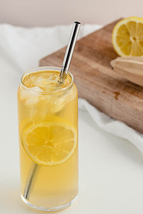 Glass of Jasmine Lemonade with Lemon