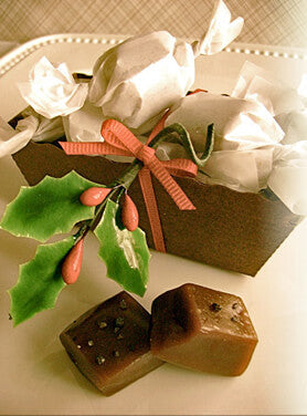 Smoky Lapsang Souchong Caramels wrapped for holidays