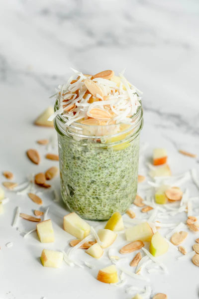 Matcha Chia Pudding in a Jar