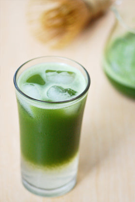 Matcha Lemonade in a Glass