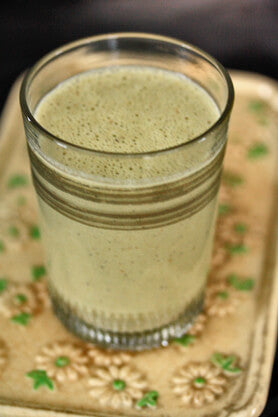 Warming Matcha Smoothie in a glass