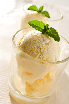 Scoop of Peppermint Vanilla Ice Cream in a glass