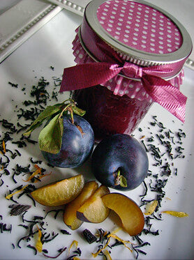 Jar of Vanilla Bean Black Tea Plum Butter
