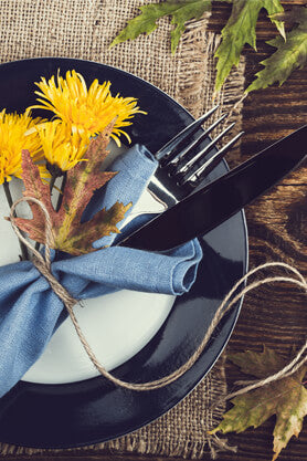 Place setting with flowers