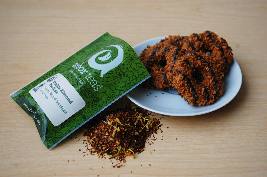 Plate of cookies with tea