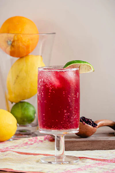 Sparkling Hibiscus Tonic in Glass