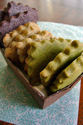 Tea Shortbread Cookies in a container