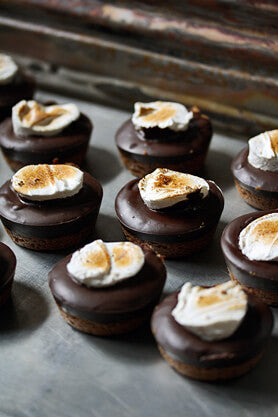 Several Tea S'mores resting on a counter