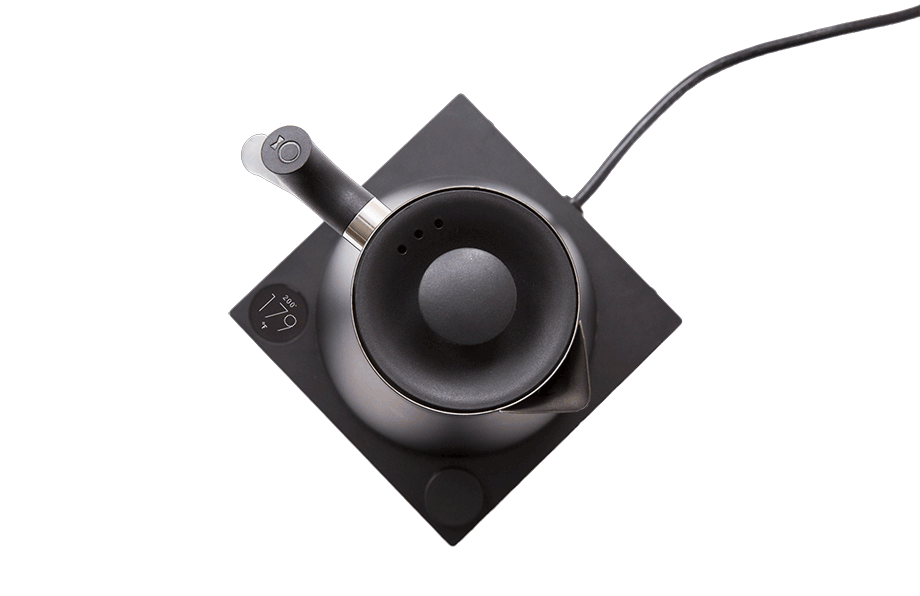 Top view of black electric kettle