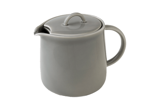Gray ceramic teapot with lid 