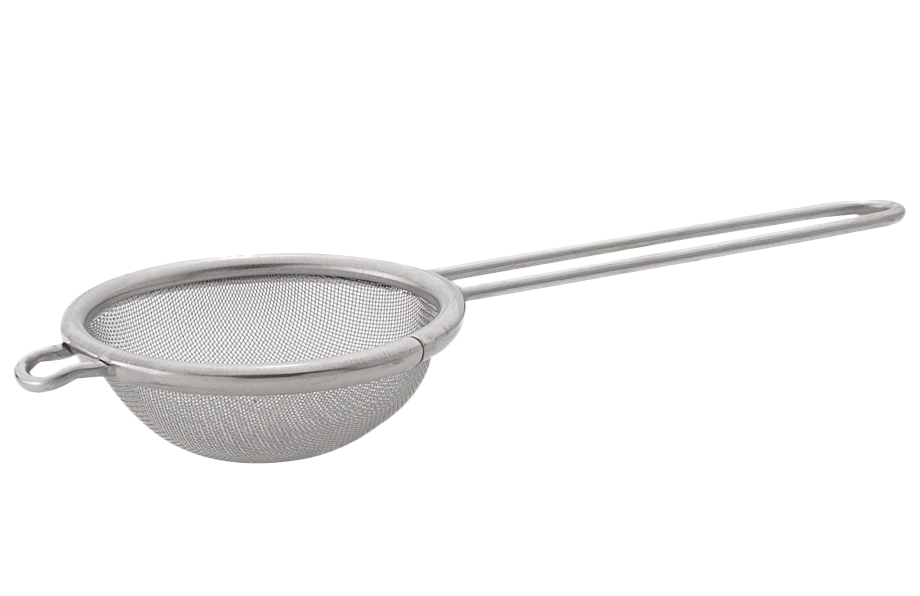 Metal mesh strainer with a handle