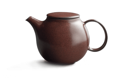 Brown ceramic teapot