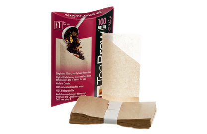 Box of tea filters size 1 with a stack of filters 